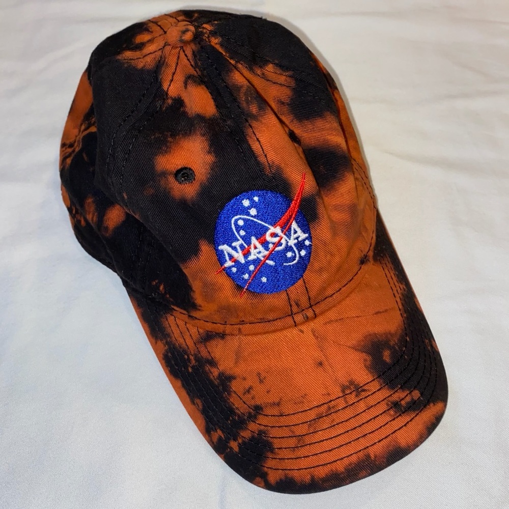 Black NASA “Dad Hat” With Custom Acid Wash Added